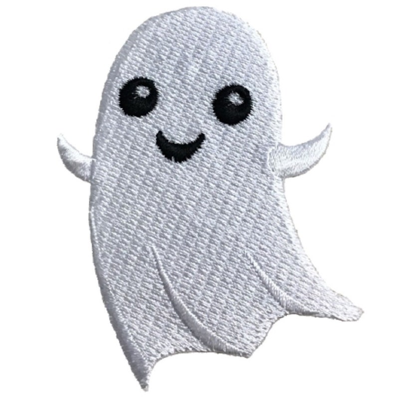 Iron on Halloween Badge 2.75 Smiling Ghoul Ghost Applique Patch