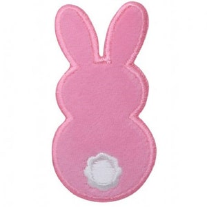 Bunny Rabbit Applique Patch - Fuzzy Pink Easter Badge 2.75" (Iron on)