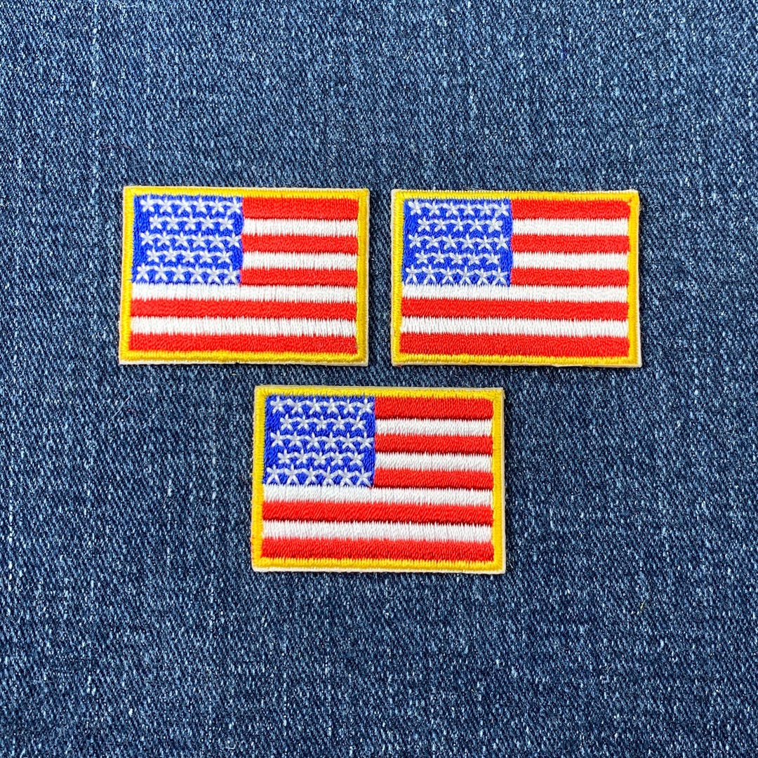 Embroidered American Flag Patch 3-pack: USA Badge (1.5" Iron On) - Etsy