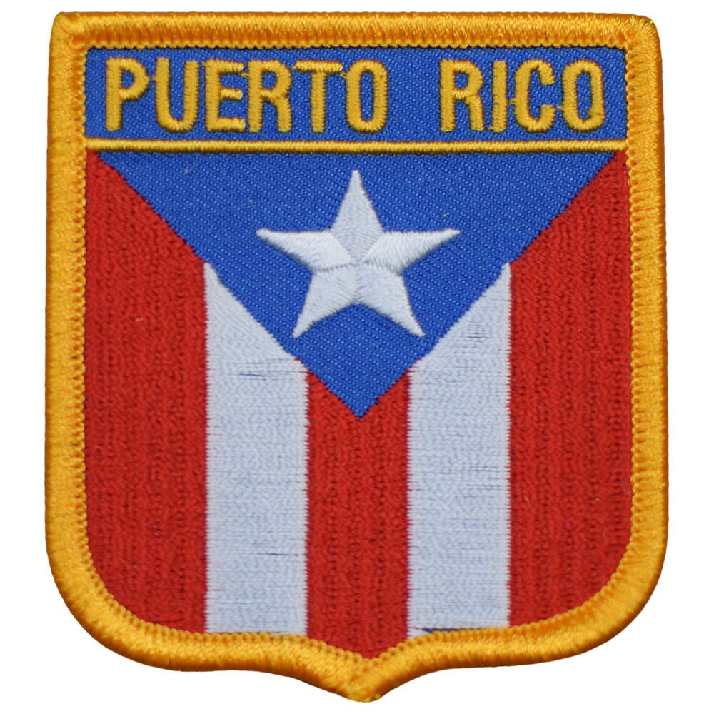 Puerto Rico Woodland Flag Patch – Green/Black – Hook Back – Lot Of 2 Fits VELCRO®
