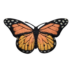 Orange Butterfly Applique Patch - Insect, Bug Badge 2-7/8&quot; (Iron on)