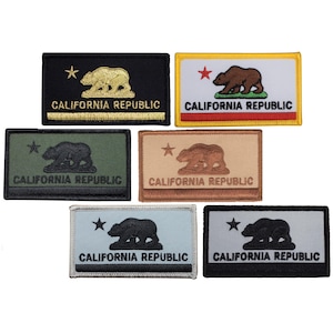 California Flag Patch Set - Embroidered CA Badge 3.25&quot; (6-Pack or Sold Individually, Iron Or Sew On)