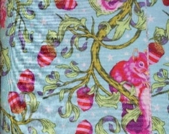 Tula Pink Oh Nuts! in Glimmer (blue background) Tiny Beasts for Free Spirit Fabrics; 100% woven cotton quilting fabric