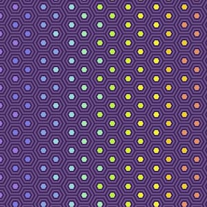 Tula Pink Tula&#39;s True Colors Hexy Rainbow in Starling;  100% woven cotton quilting fabric
