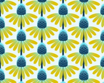 Echinacea in Maize by Anna Maria Horner for Free Spirit Fabrics; 100% woven cotton quilting fabric