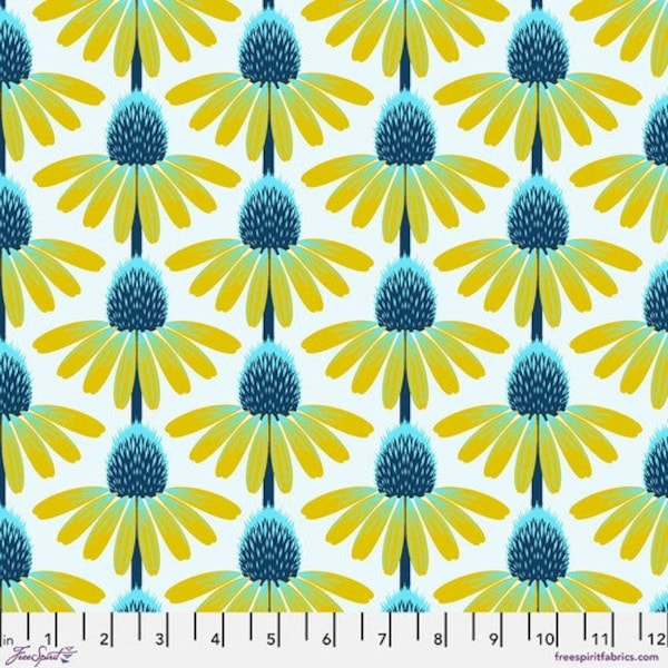 Echinacea in Maize by Anna Maria Horner for Free Spirit Fabrics; 100% woven cotton quilting fabric