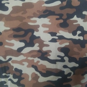 Camouflage Kickin Camo Desert Brown; 100% woven cotton fabric