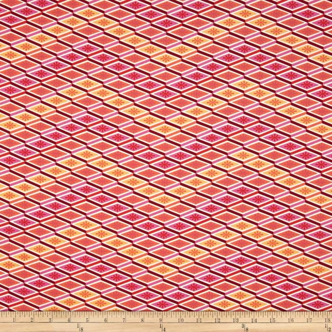 Labyrinth in Peach Fuzz Tula Pink; 100% Cotton Woven Quilt Shop Quality ...