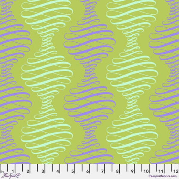 Tula Pink Spencer Stripe in Pistachio Parisville Deja Vu for Free Spirit Fabrics; 100% woven cotton quilting fabric