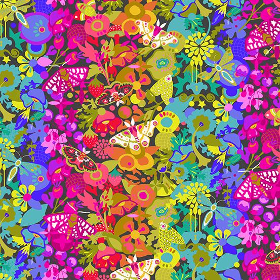 Art Theory in Night by Alison Glass Color Wheel 108's quilt Backing; 100% woven cotton quilting fabric