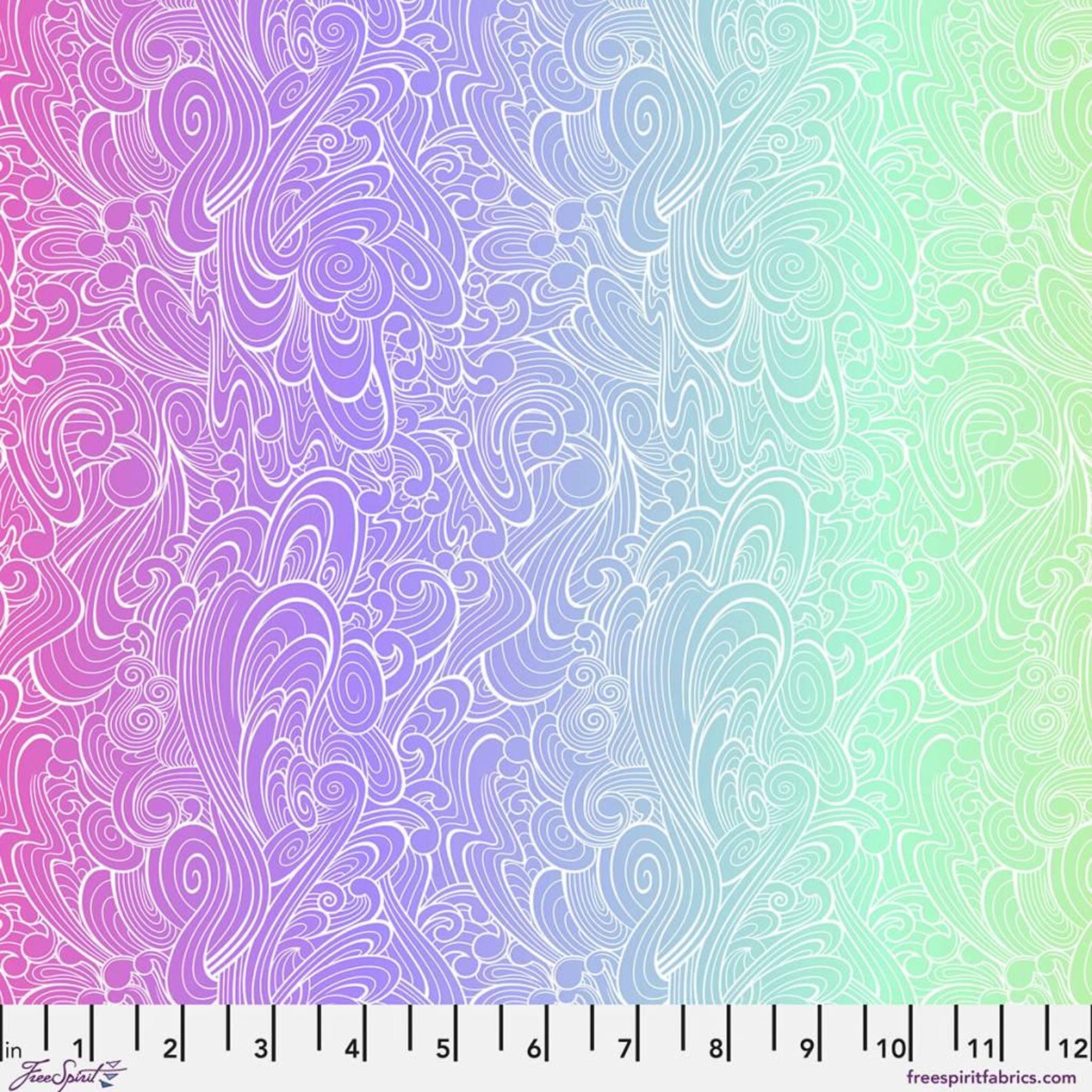 Pink Riptide Tula Pink Riptide in Deep Dive Floral Reef for Free Spirit Fabrics; 100 ...