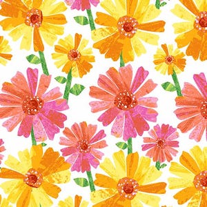 Very Hungry Caterpillar Flower Fancy in Day by Eric Carle for Andover Fabrics; 100% woven cotton quilting fabric