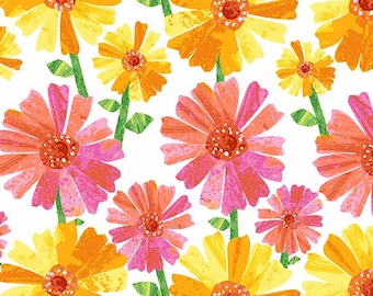 Very Hungry Caterpillar Flower Fancy in Day by Eric Carle for Andover Fabrics; 100% woven cotton quilting fabric