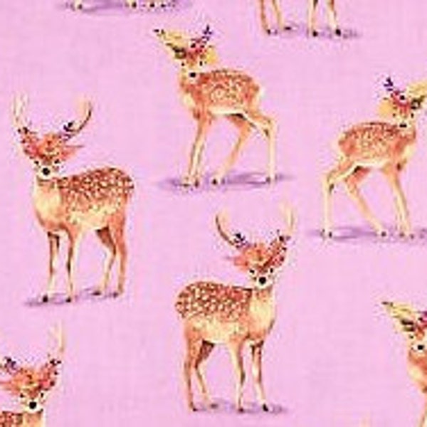 Whistler Studios Wanderers Weekend Floral Fawns Lilac Fabric; 100% woven cotton fabric