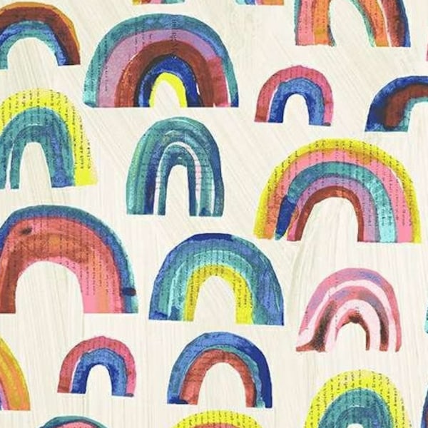 Paper Rainbows Happy by Carrie Bloomston for Windham Fabrics; 100% woven cotton quilting fabric