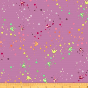 Tula Pink Pinkerville Fairy Dust in Day Dream for Free Spirit Fabrics, purple; 100% cotton woven quilting fabric