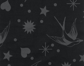 Tula Pink Fairy Flakes in Ink for Free Spirit Fabrics; 100% woven cotton quilting fabric