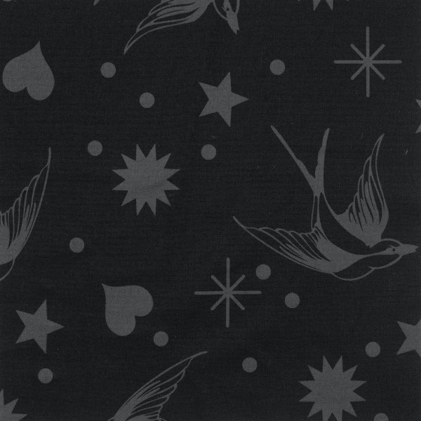 Tula Pink Fairy Flakes Linework in Ink for Free Spirit Fabrics:  100% woven cotton quilting fabric