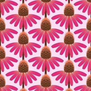 Echinacea in Maraschino Love Always by Anna Maria Horner for Free Spirit Fabrics (pink background); 100% woven cotton quilting fabric