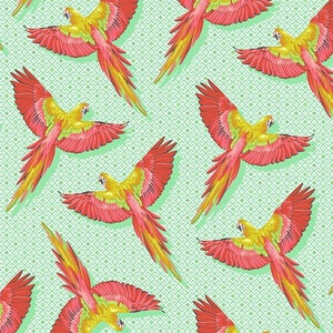 Tula Pink Macaw Ya Later Daydreamer in Mango for Free Spirit Fabric; 100% woven cotton quilting fabric