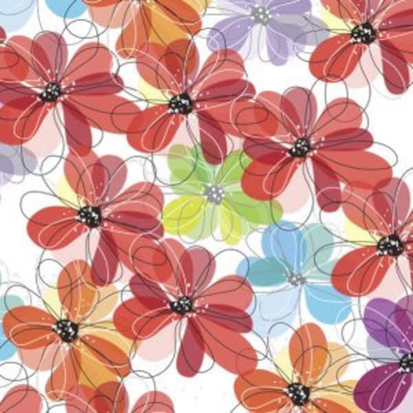 EBI Fabrics A modern Flourish; White/Multi color; QT1513; 1/2 YARD 100% woven cotton quilting fabric <3