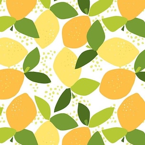 Lemons by Jane Dixon Fresh Fruit for Michael Miller Fabrics; 100% woven cotton quilting fabric
