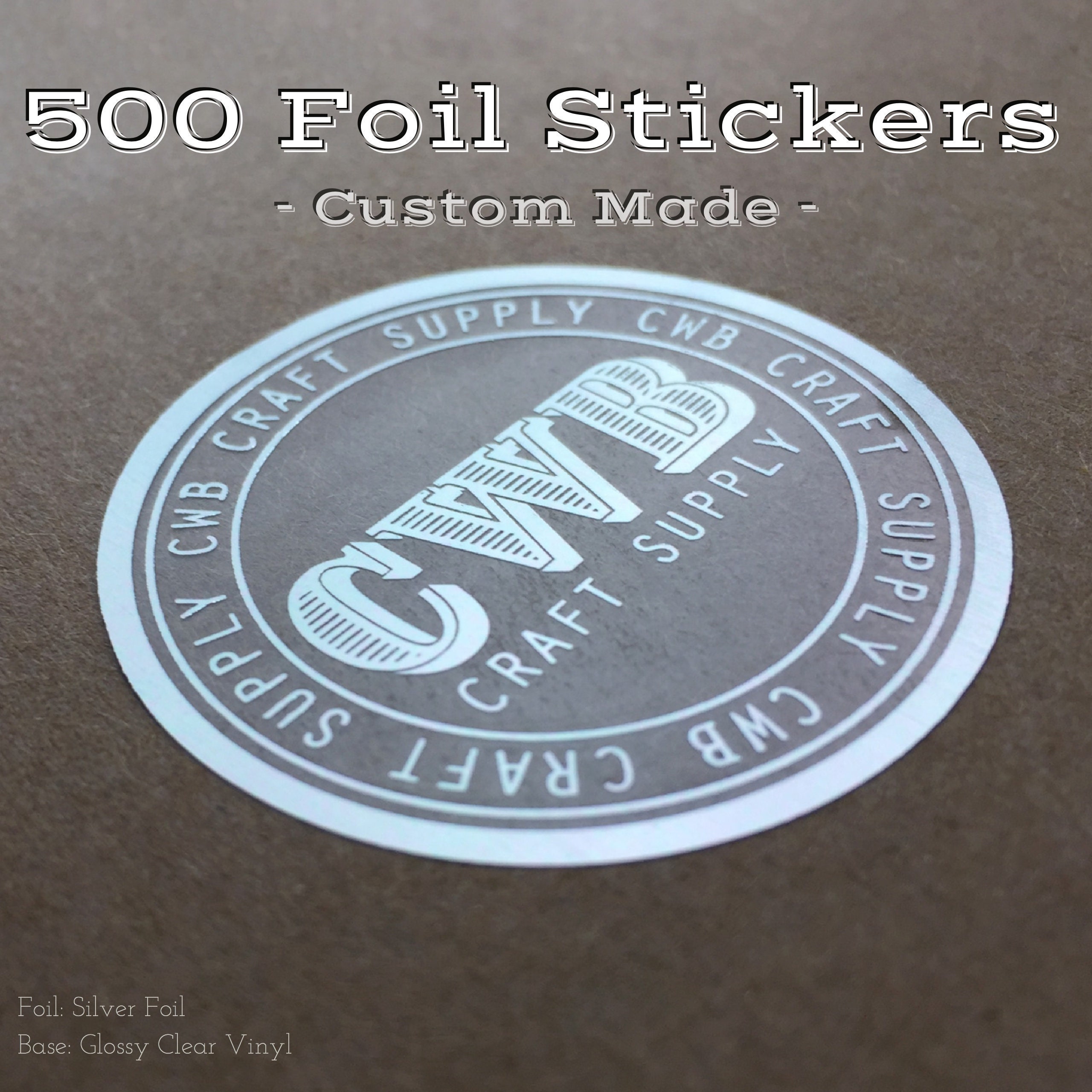 500 Personalized Foil Sticker / Foil Sticker Custom / Foil Etsy