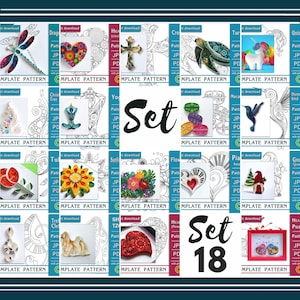 Set 18 templates / Quilling paper art /  ONLY 18 Templates / ONLY 18 Patterns / General recommendations with a video with subtitles