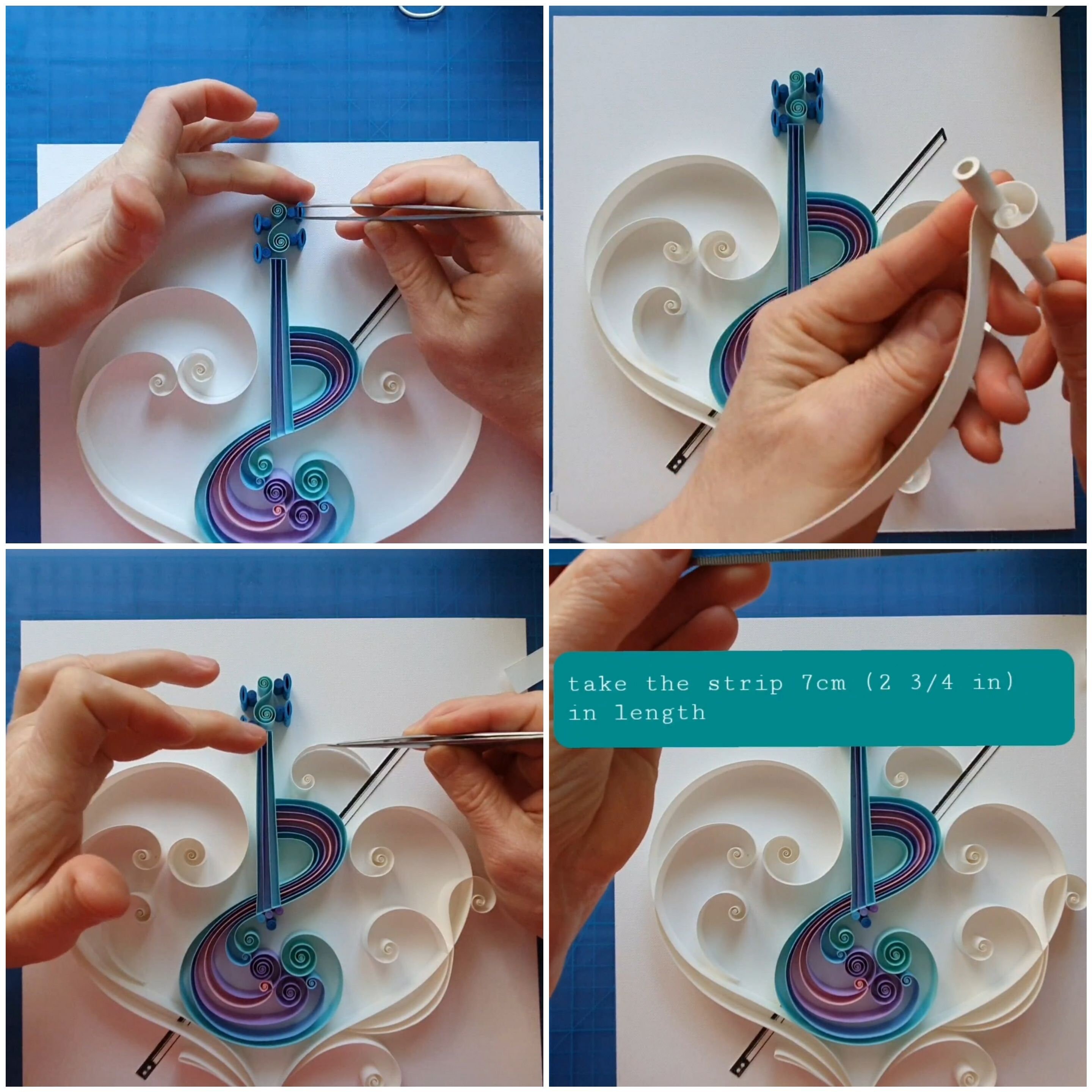 Violin How to Make Pattern Quilling Digital Tutorial Template Etsy