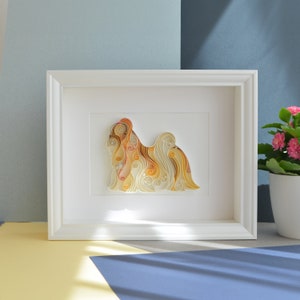 Shih Tzu - Ready to ship / Quilling paper art / Decor / Framed / Wall Art / Home decoration