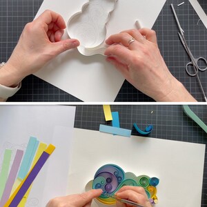 Libellule / Art sur papier Quilling / Modèle UNIQUEMENT / Modèle UNIQUEMENT / Recommandations générales avec une vidéo sous-titrée / Téléchargement immédiat image 8