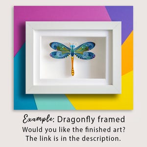 Dragonfly (A2) Quilling Paper Art Template, JPG & PDF Pattern (Digital Download) image 4