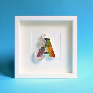A - Arte della carta da parati quilling, Personalizzato, arte della carta, Lettera A, Monogramma, Incorniciato, Personalizzato, Arte quilling regalo, Design, Arredamento, Regalo compleanno