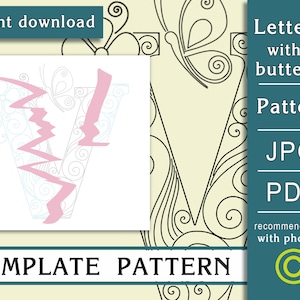Mariposa en forma de V/ Arte en papel quilling/ SOLO Plantilla/ SOLO Patrón/ Recomendaciones generales con video con subtítulos/ Descarga instantánea/ (9/44)