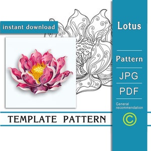 Loto / Quilling paper art / SOLO modello / SOLO modello / Download immediato / (0/10)