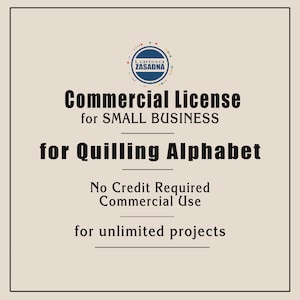 Extended Commercial License for Quilling Alphabet/ No Credit Required / For unlimited projects