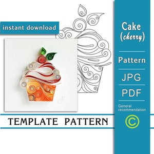 Cupcake / Quilling paper art / SOLO modello / SOLO schema / Consigli generali con un video con sottotitoli / Download immediato / (0/30)