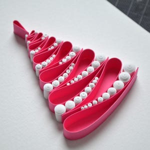 Christmas tree / Quilling art / Paper craft / Gift / Home decor Pink