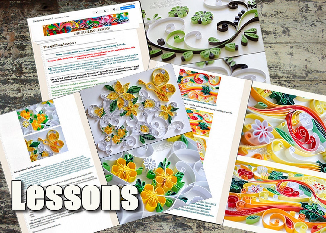 3 Quilling Lessons for Beginners Digital Tutorial/book Patterns Etsy