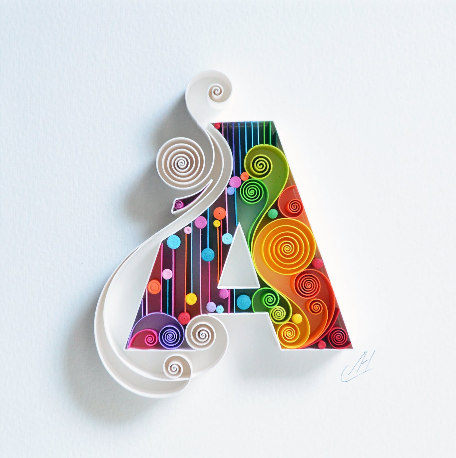 A Quilling Wall Paper Art Custom Paper Art Letter A Etsy