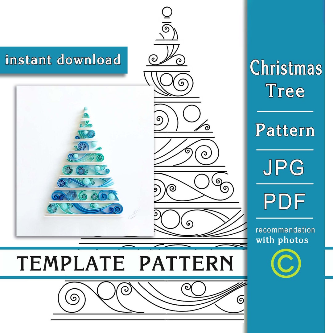 Christmas Tree / Quilling Paper Art / ONLY Template / ONLY - Etsy