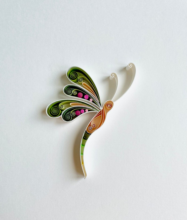 Framed Dragonfly: 3D Quilling Paper Art image 4