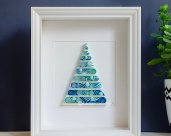 Christmas tree / Quilling paper art / Wall decor / Christmas gift