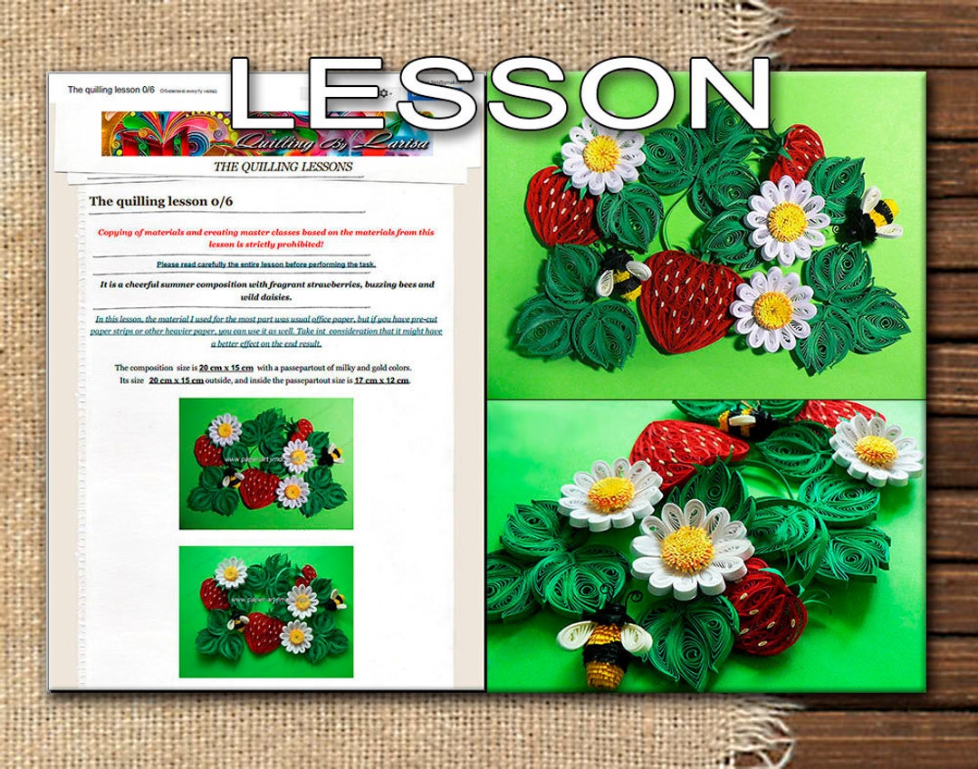 Quilling Lesson Demo PDF Art Tutorial Digital Book Flowers Leaves