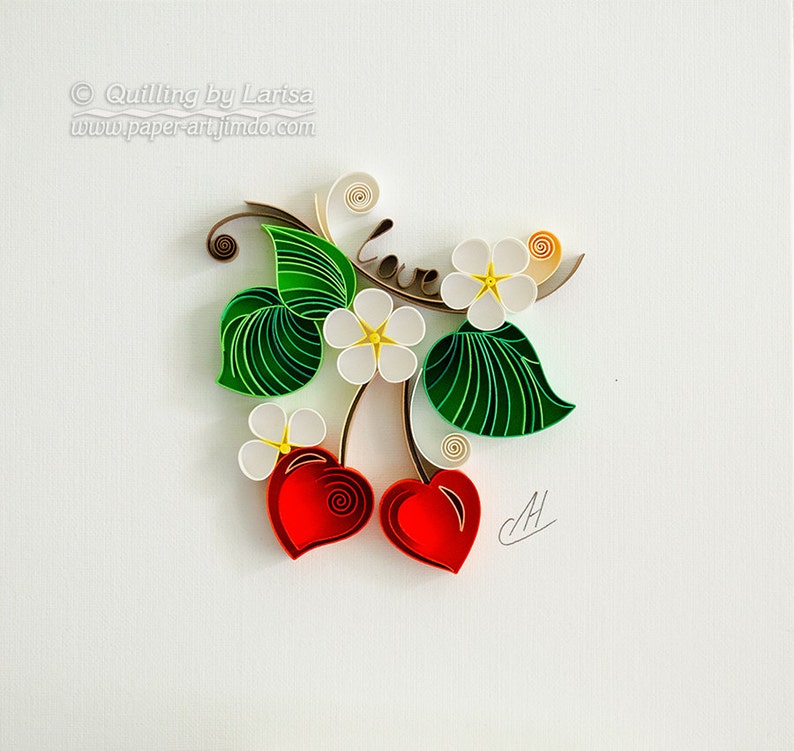 Quilling wall art Paper quilling art Love Heart Quilling paper Etsy