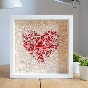 Quilling paper art for the 1st Paper Anniversary or Wedding