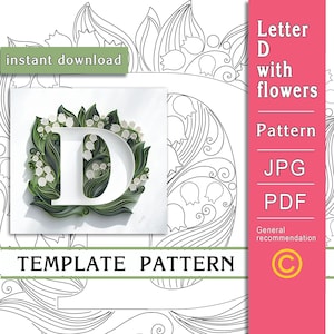 Fiori D / Arte con la carta da quilling / SOLO modello / SOLO schema / Consigli generali con un video con sottotitoli / Download immediato / (5/18)