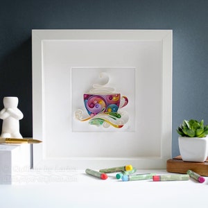 Quilling Paper Wall Art, Coffee, Cup, Mug, Paper art, Home decor, Decoration, Wall decor, Gift, Birthday gift