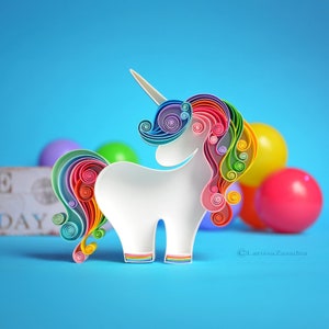 Unicorn - Quilling wall paper art, Quilling, Paper unicorn, Handmade, Kids decor, Gift baby, Birthday gift, Home decor, Gift