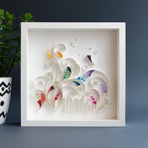 Custom Quilling paper art (your word or name) / Framed art / Wall art / Gift /